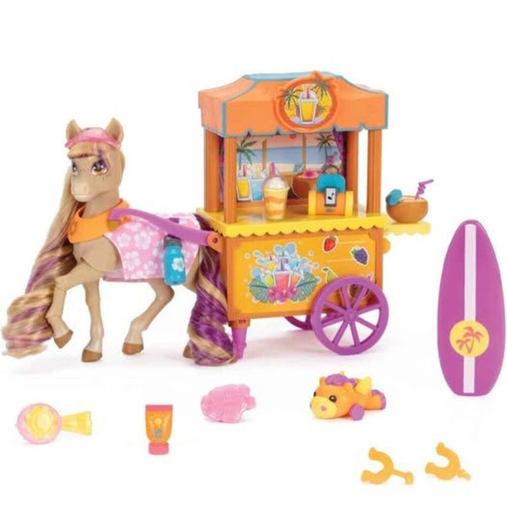 Wild Manes Horse Toys – Bailey’s Surf & Snacks Playset with Boba Cart